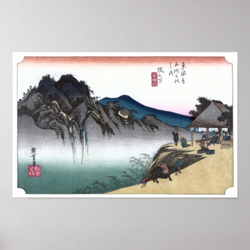 Japanese Ukiyo_e Sakanoshita by Hiroshige Poster