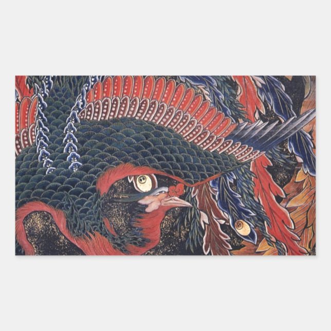 Japanese Ukiyoe Art vol.9, Katsushika Hokusai Rectangular Sticker (Front)