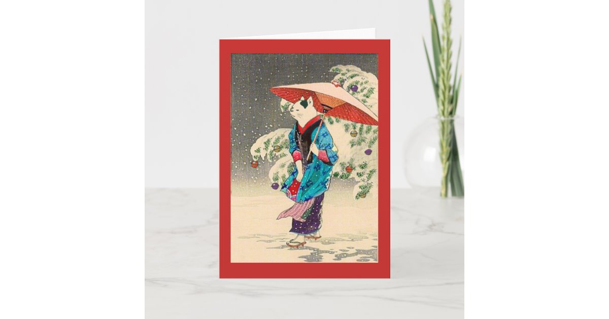 Japanese Ukiyo-e Art Greeting Card Christmas Xmas New Year 