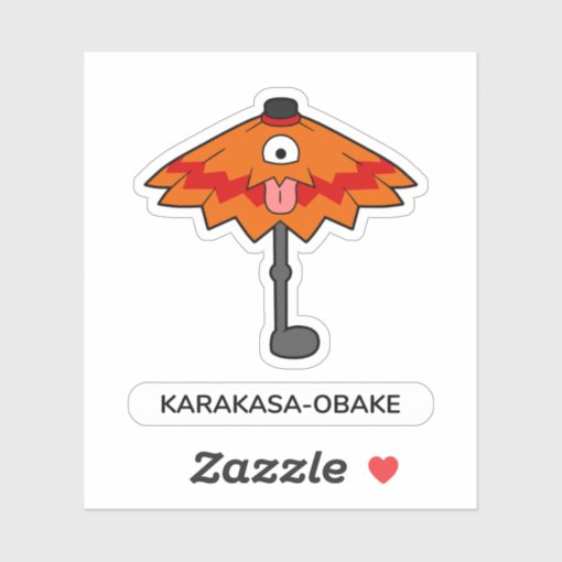 Japanese Umbrella Ghost Yokai Sticker Zazzle
