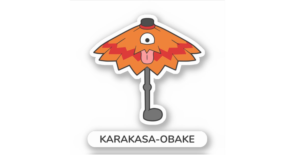 Japanese Umbrella Ghost Yokai Sticker Zazzle Com