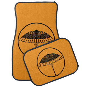 Japanese umbrella in a threadlike ring car floor mat