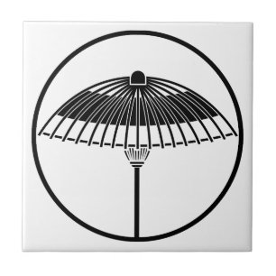 Japanese umbrella in a threadlike ring ceramic tile