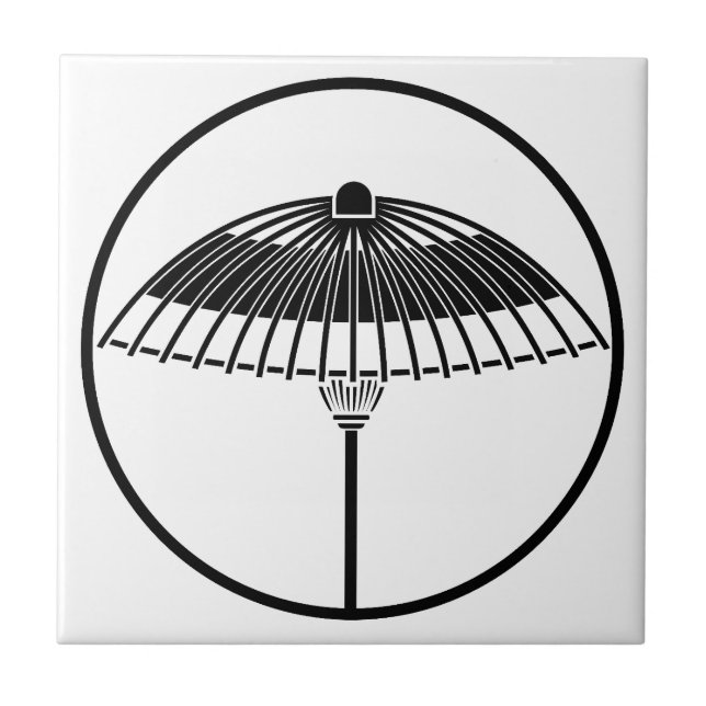 Japanese umbrella in a threadlike ring ceramic tile (Front)