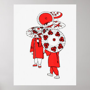 Japanese Umbrellas Poster
