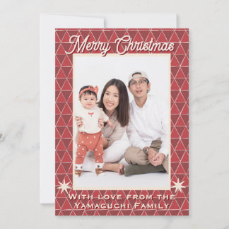 Japanese Uroko Pattern Christmas Photo  Holiday Card