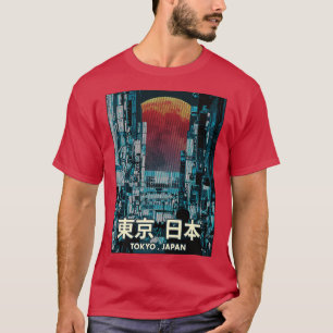 Japanese Vaporwave Esthetic Moon Tokyo Japan Cele T-Shirt