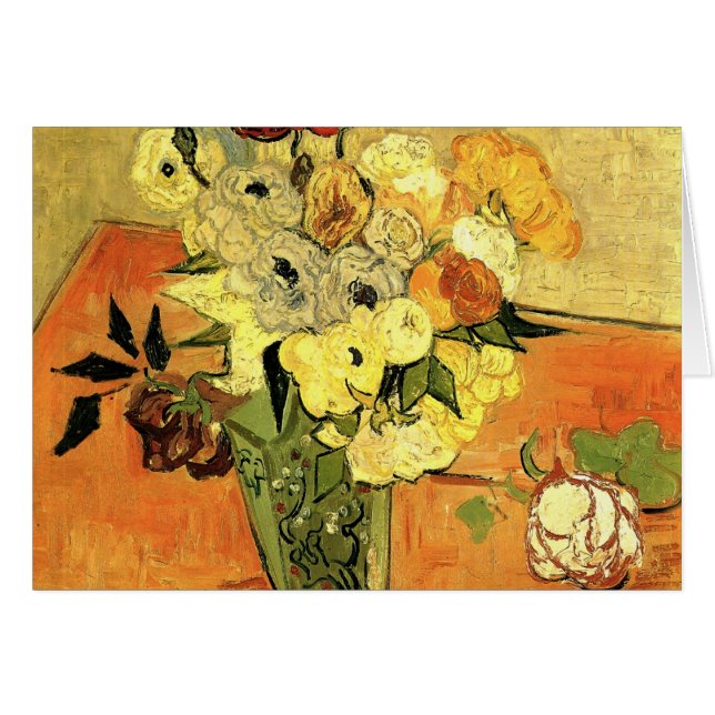 Japanese Vase, Roses, Anemones by Vincent van Gogh (Front Horizontal)