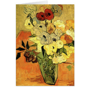 Japanese Vase, Roses, Anemones by Vincent van Gogh Cards