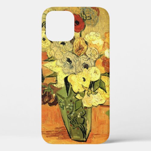 Japanese Vase Roses Anemones by Vincent van Gogh iPhone 12 Case