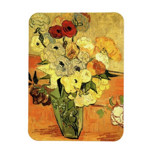 Japanese Vase Roses Anemones by Vincent van Gogh Magnet