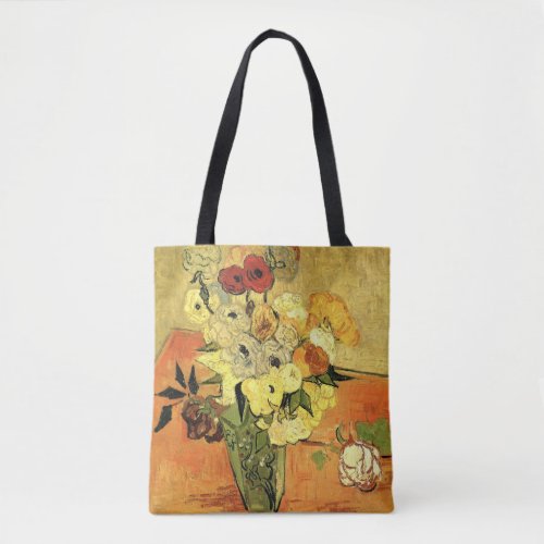 Japanese Vase Roses Anemones by Vincent van Gogh Tote Bag