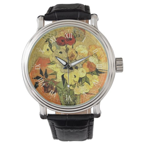 Japanese Vase Roses Anemones by Vincent van Gogh Watch