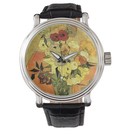 Japanese Vase Roses Anemones by Vincent van Gogh Watch