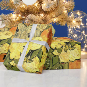 Japanese Vase, Roses, Anemones by Vincent van Gogh Wrapping Paper