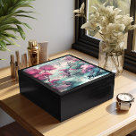 Japanese Village Watercolor Personalized Jewelry Gift Box<br><div class="desc">A beautiful watercolor of a traditional Japanese village in magenta,  pink,  and blue pastels,  personalized jewelry keepsake box.</div>