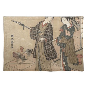 Japanese Vintage Beauty Geisha Lady Woman Maiko Cloth Placemat