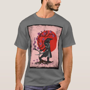 Japanese Vintage Cherry Blossom Sakura Samurai  T-Shirt
