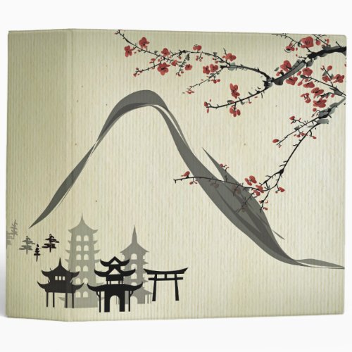 Japanesevintagecherry blossomwater colourart 3 ring binder