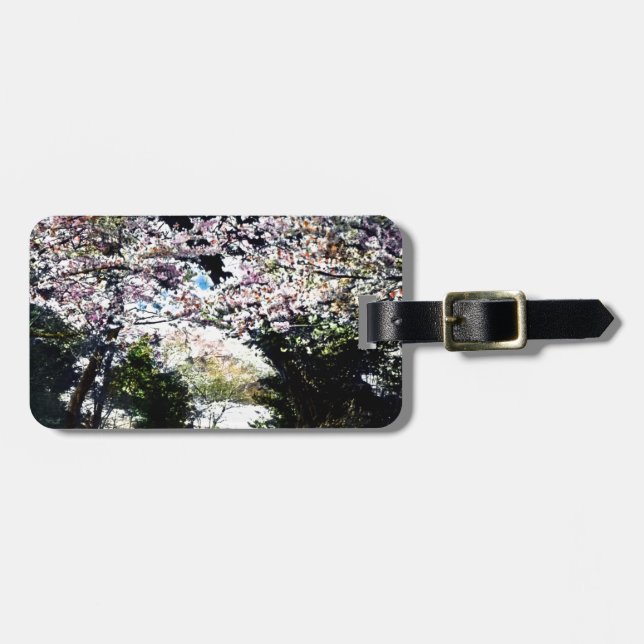 Japanese Vintage Cherry Blossoms Luggage Tag (Front Horizontal)