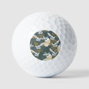 Japanese Vintage Crane Birds Pattern Golf Balls