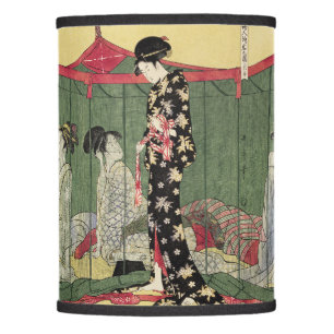 Japanese Vintage Intricate kimono pattern & women  Lamp Shade