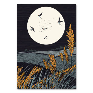 Japanese Vintage Landscape At Night Table Number