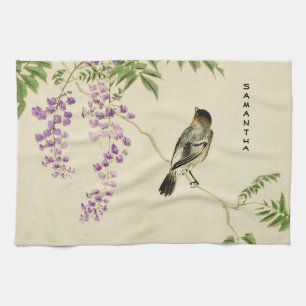 Japanese Vintage Lilac Sparrow Kitchen Towel