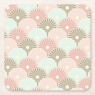 Japanese vintage pattern square paper coaster