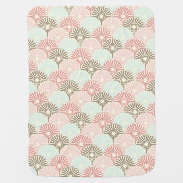 Japanese vintage pattern stroller blanket (Front)