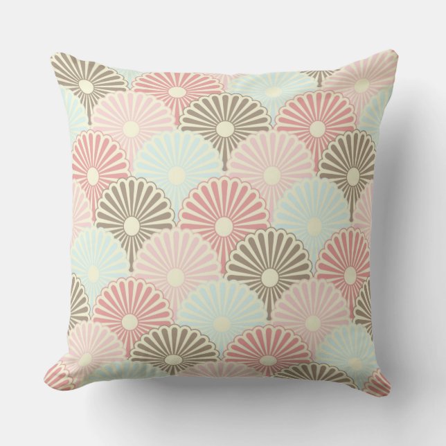 Japanese vintage pattern throw pillow (Front)