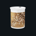 Japanese vintage plum blossoms in moonlight beverage pitcher<br><div class="desc">Japanese vintage ink and color painting plum blossoms in moonlight.</div>