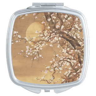 Japanese vintage plum blossoms in moonlight compact mirror