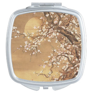 Japanese vintage plum blossoms in moonlight compact mirror