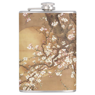 Japanese vintage plum blossoms in moonlight flask