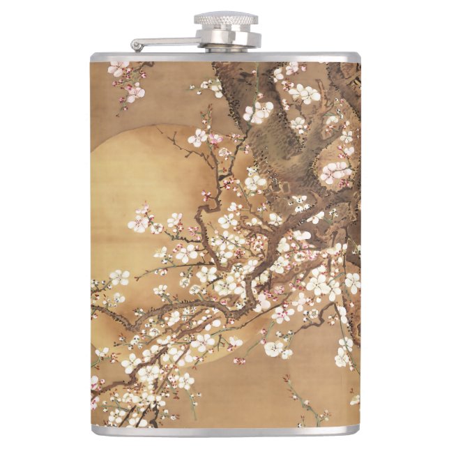 Japanese vintage plum blossoms in moonlight flask (Front)