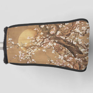 Japanese vintage plum blossoms in moonlight golf head cover