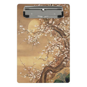 Japanese vintage plum blossoms in moonlight mini clipboard