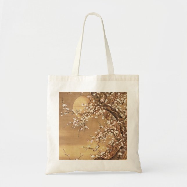 Japanese vintage plum blossoms in moonlight tote bag (Front)