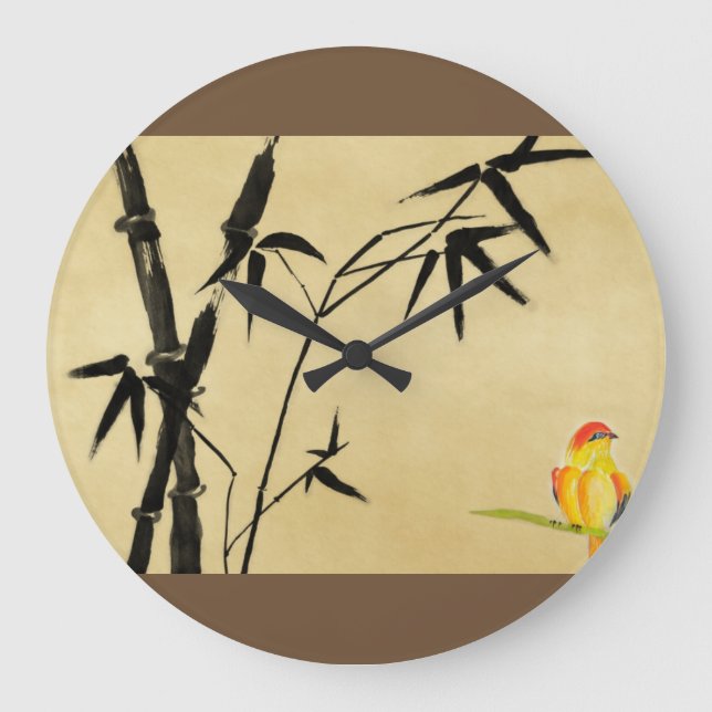 Japanese Vintage Print Wall Clock (Front)