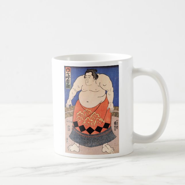 Japanese Vintage Sumo Art Mug (Right)