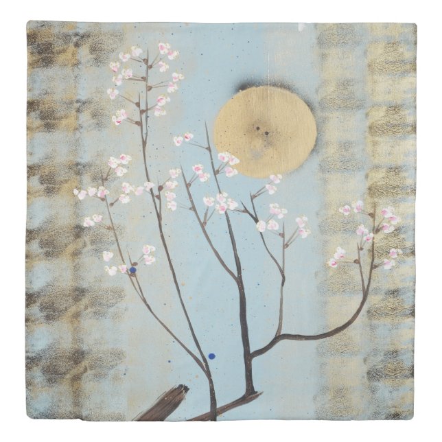 Japanese wabi sabi, moon, gray sky, J114 duvet (Front)