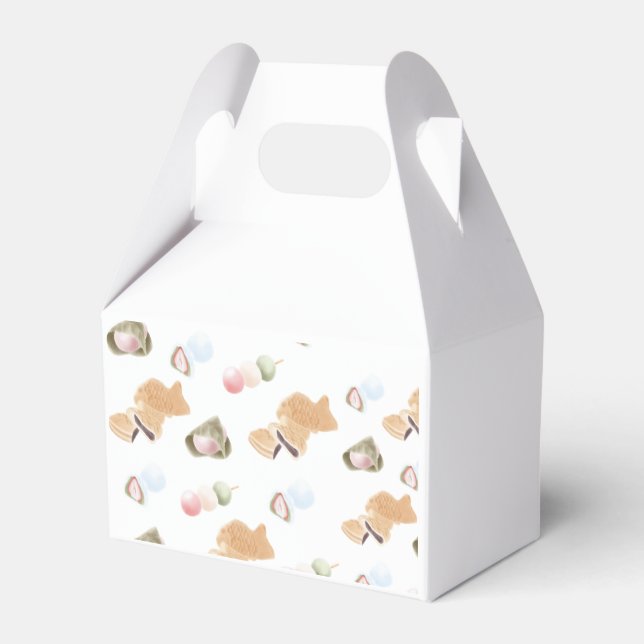 Japanese Wagashi Pattern Favor Boxes (Back Side)
