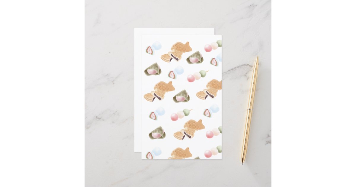 Japanese Wagashi Pattern Paper Sheets Zazzle