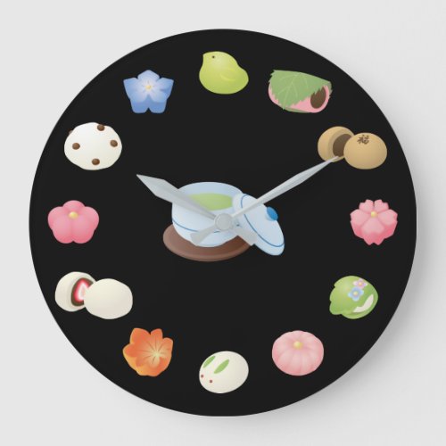 Japanese Wagashi Sweets Large Clock