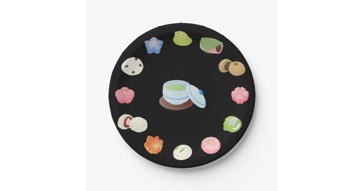 Japanese Wagashi Sweets Paper Plates Zazzle