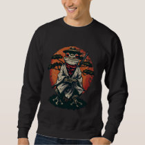 Japanese Warrior Artwork Japanese Ninja Frog Samur Sweatshirt