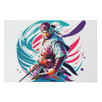 Japanese warrior faux canvas print