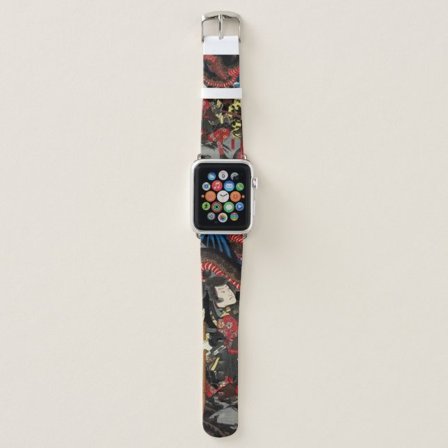 Japanese warrior fighting giant snake apple watch band (Front)