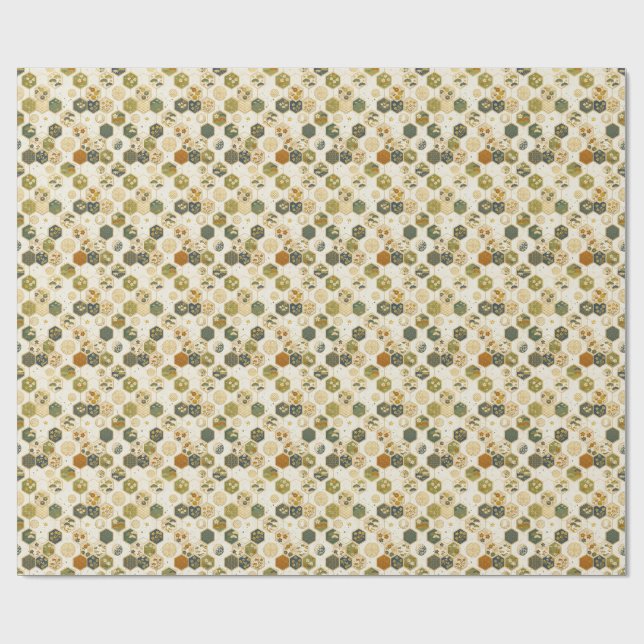 Japanese Washi Paper Hexagon Pattern | Seamless Sa (Flat)